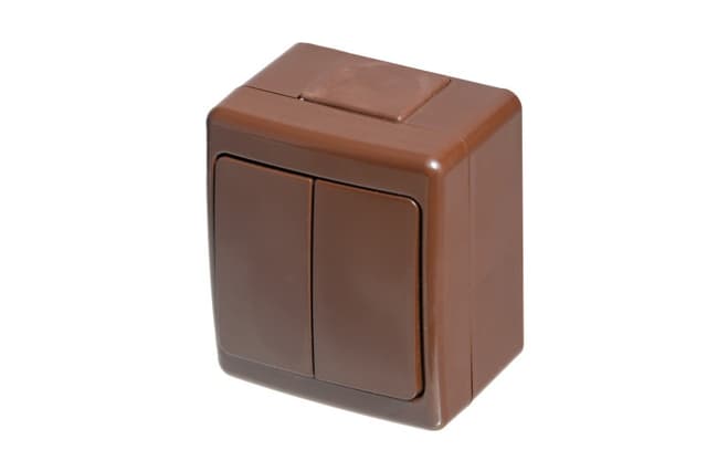 BETA switch 1+1 surface brown IP44